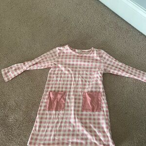 Crewcuts Pink & White Gingham Top with Crew Neck